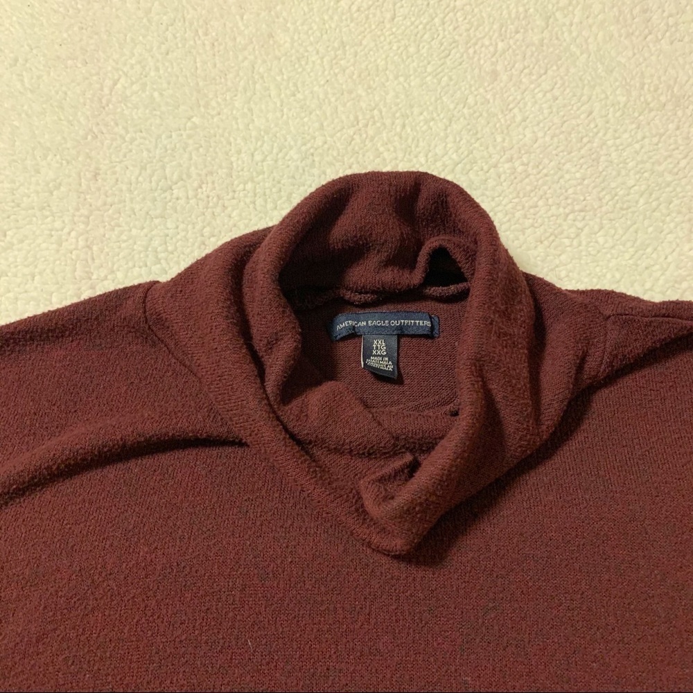 American Eagle Dress Burgundy Soft Swing Knit Mock Neck - Picture 10 of 10